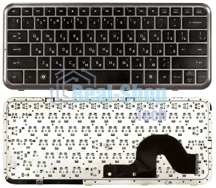 Клавиатура для ноутбука HP Pavilion dm3 dm3-1000 черная с серой рамкой