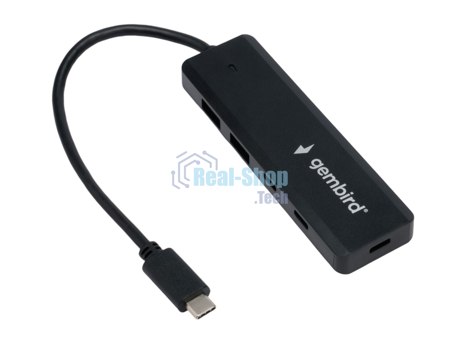 Разветвитель USB3.1 Gembird UHB-C425, 2xUSB, 2xType-C, с доп.питанием (порт Type-C), кабель Type-C 19см