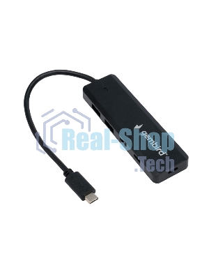 Разветвитель USB3.1 Gembird UHB-C425, 2xUSB, 2xType-C, с доп.питанием (порт Type-C), кабель Type-C 19см