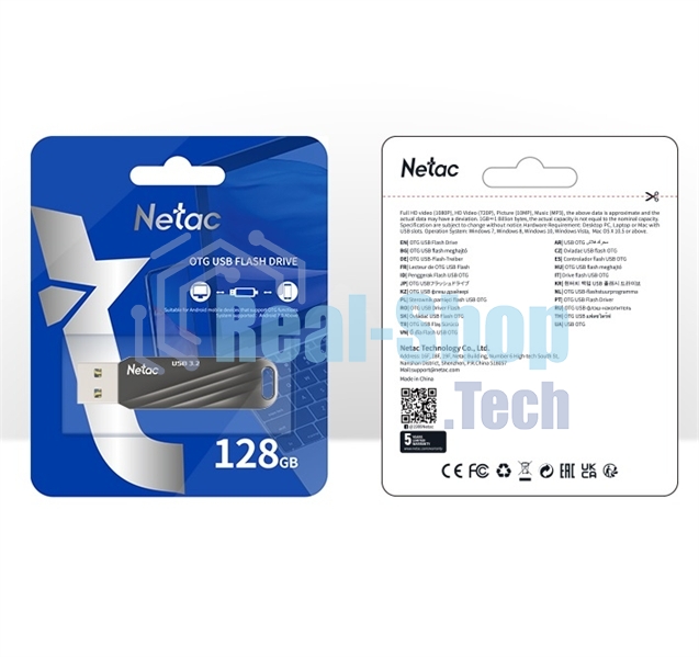 Флешка USB Netac US11 128Gb USB 3.0+TypeC Dual Flash