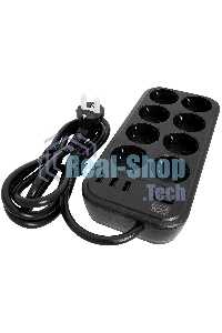 Сетевой фильтр Powercom SP-08 USB03AB 3,0 m 3.0м (8 розеток) черный (коробка)