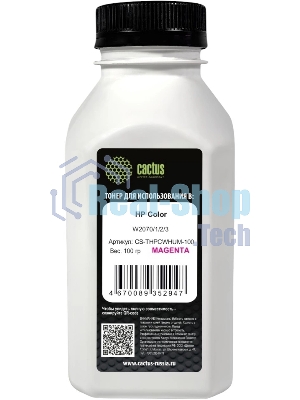 Тонер Cactus CS-THPCWHUM-100 пурпурный флакон 100гр. для принтера HP Color W2070/1/2/3