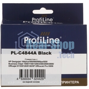 Картридж струйный ProfiLine PL-C4844A №10 для принтеров HP Designjet 100/500/70/800/815/820/Business Inkjet1000/1100/1200/1700/2000/2200/2230/2250/2280/2300/2500/2600/2800/3000/Officejet9100/9110/K850 Black пигмент