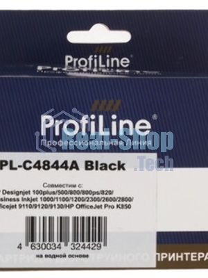 Картридж струйный ProfiLine PL-C4844A №10 для принтеров HP Designjet 100/500/70/800/815/820/Business Inkjet1000/1100/1200/1700/2000/2200/2230/2250/2280/2300/2500/2600/2800/3000/Officejet9100/9110/K850 Black пигмент
