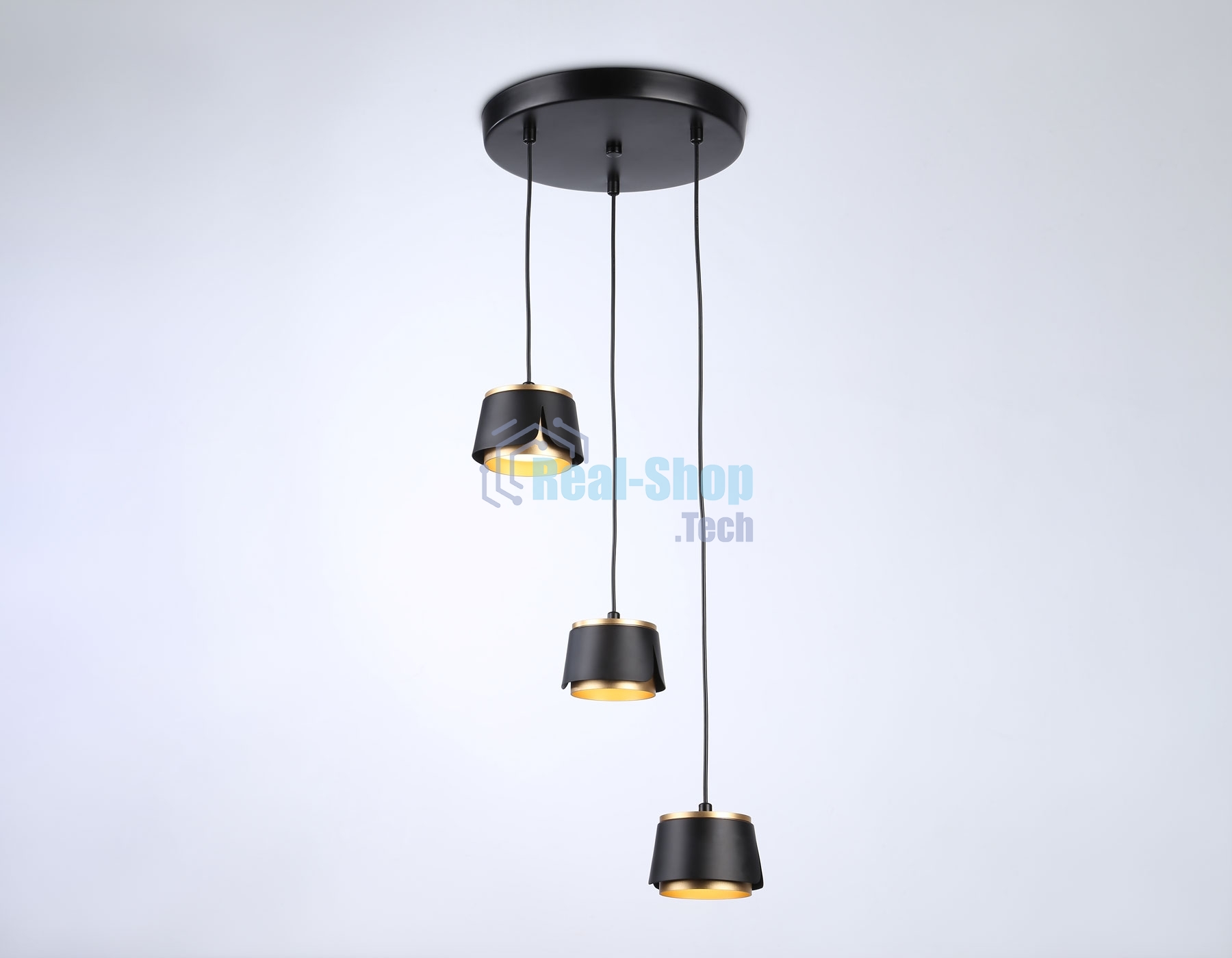 Светильник Ambrella light TN71252/3 BK/GD черный/золото GX53/3 D250*1090