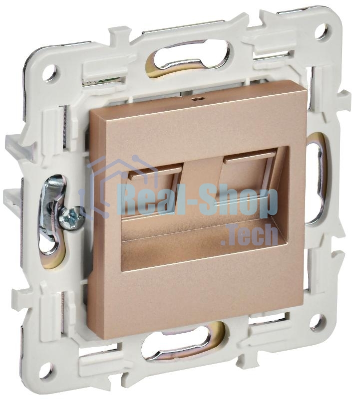 SKANDY Розетка компьютерная двойная RJ45 кат.6 SK-K04Sa песочный | SK-K20-2-K98 | IEK