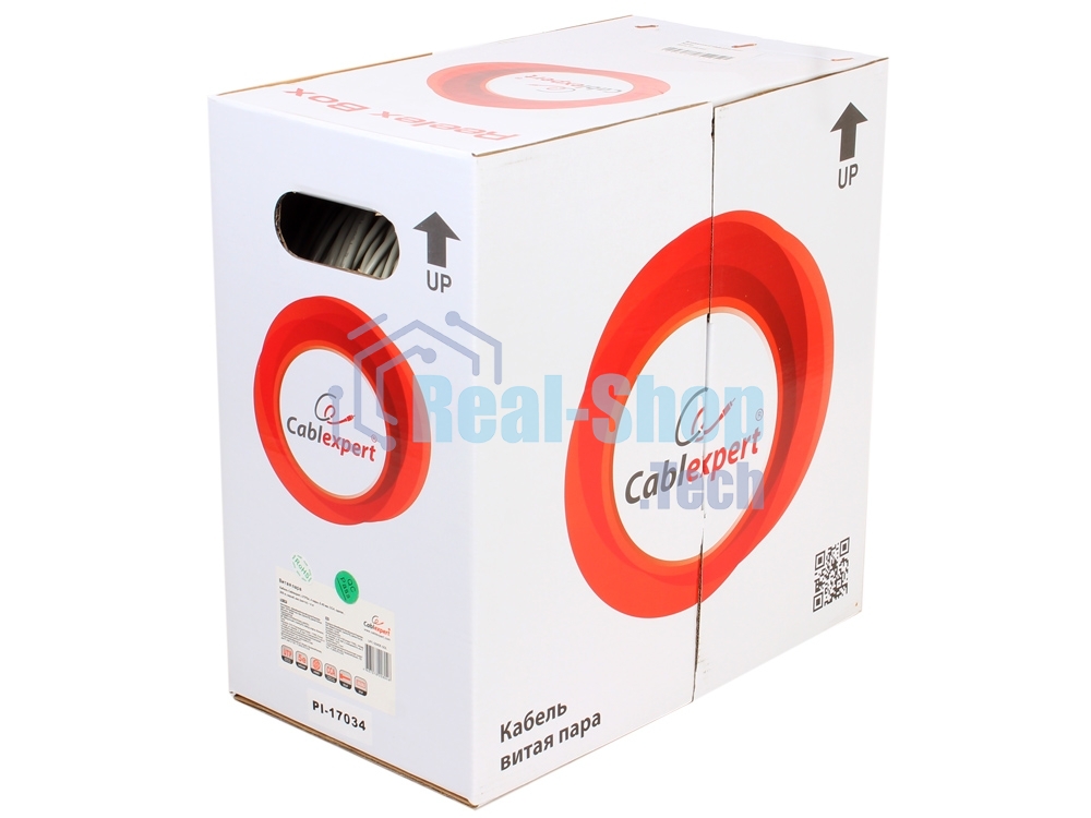 Кабель Cablexpert, UTP5e, 4 пары, 0.40 мм, CCA, однож., 305 м, серый UPC-5040E-SOL 