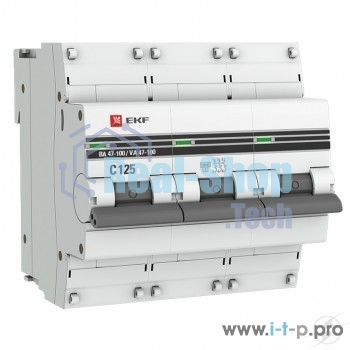 Выключатель автоматический модульный 3п C 100А 10кА ВА 47-100 PROxima EKF mcb47100-3-100C-pro