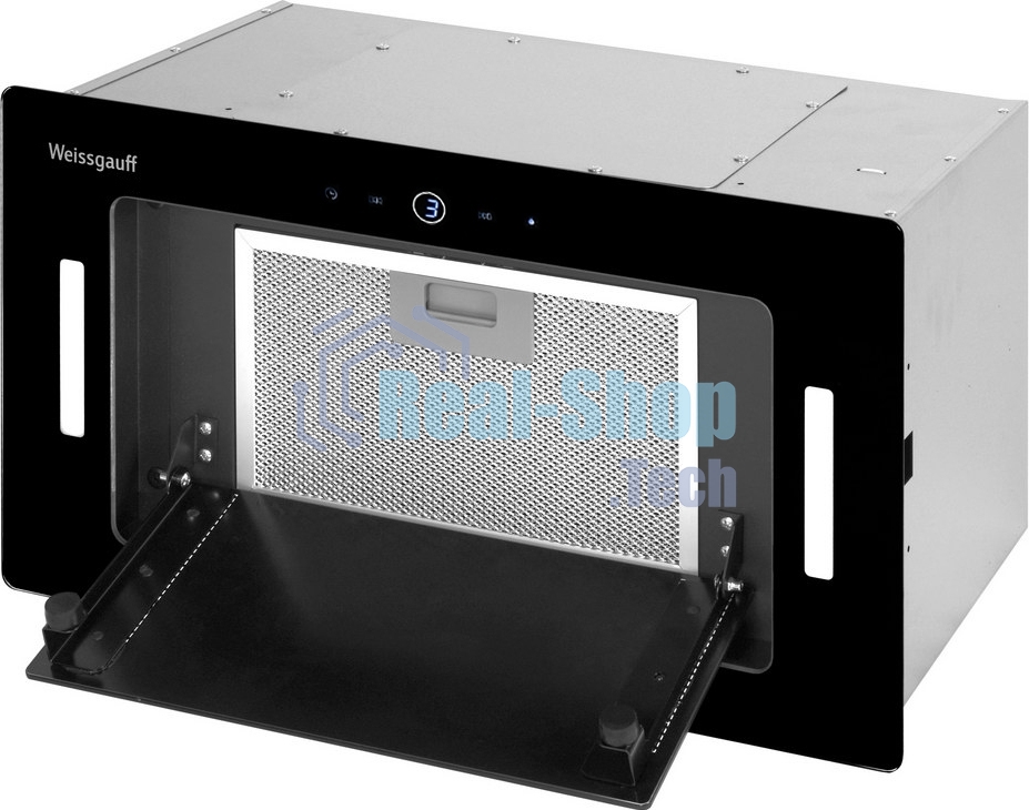Вытяжка встраиваемая Weissgauff Aura 850 BL черный, 52 см, 850 куб. м/ч, 49 дБ