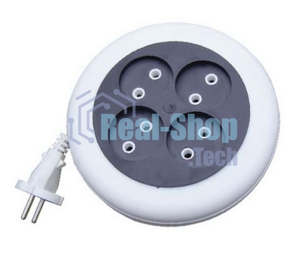 Удлинитель 4х5м без заземл. 6А IP20 У6-002 ШВВП 2х0.75 рулетка UNIVersal 002-5М