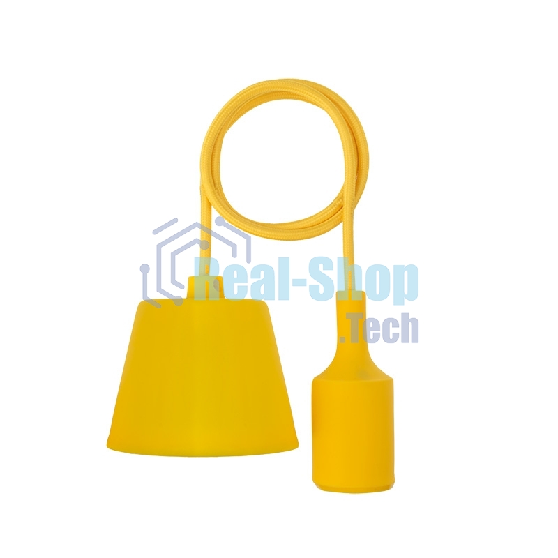 Патрон E27 Rexant силиконовый со шнуром 1 м желтый