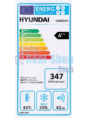 Холодильник Hyundai CS6503FV нержавеющая сталь двухкамерный 407/205л морозилка сбоку, No Frost, Side by Side