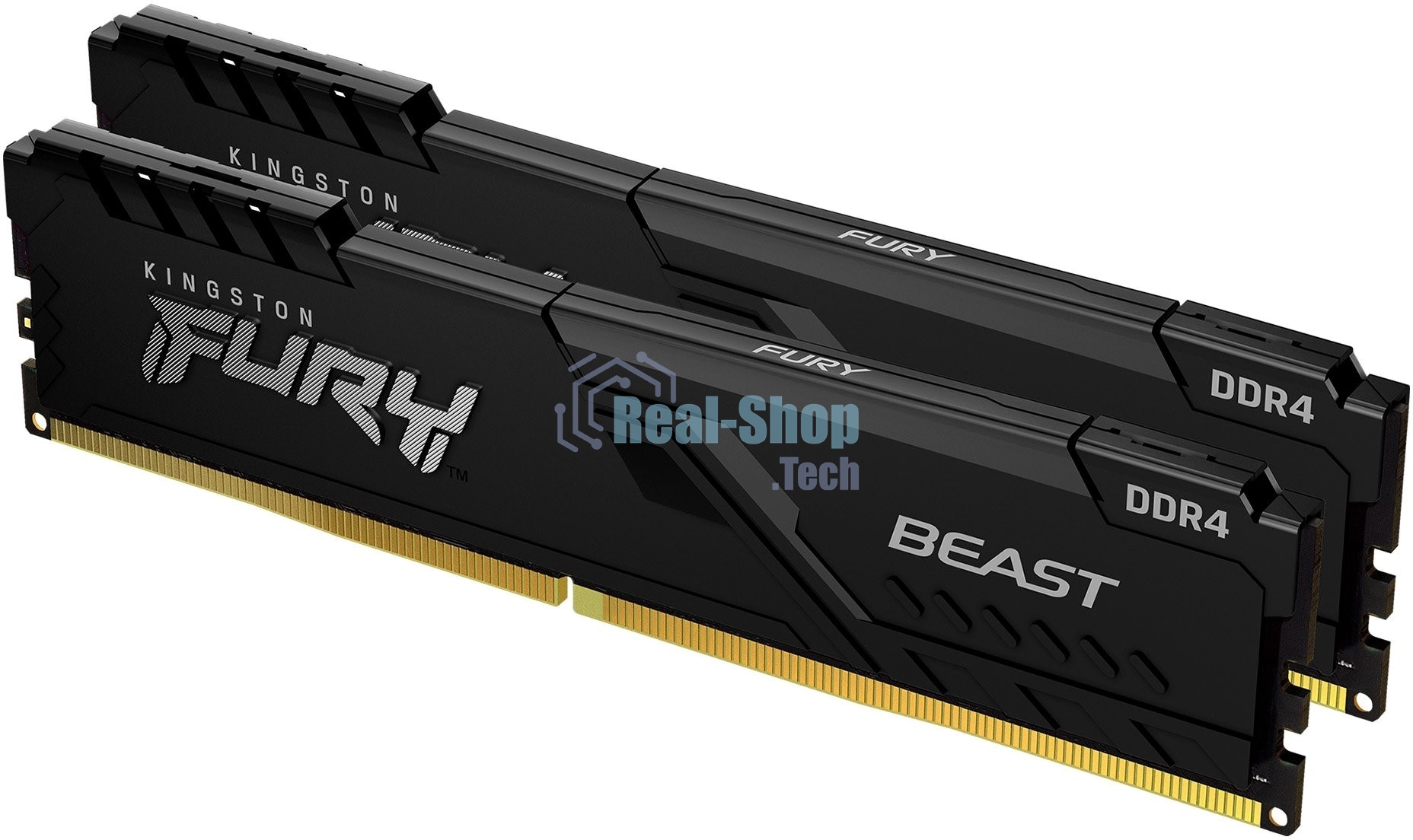 Оперативная память Kingston Fury Beast, DDR4, 64GB (2x32GB), 3600MHz, CL18, DIMM, с радиатором, черный