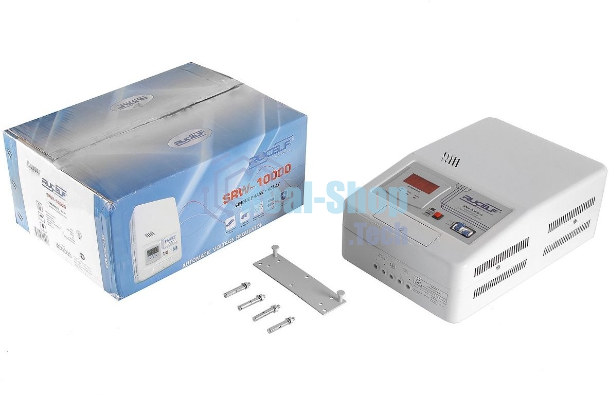 Стабилизатор RUCELF SRW-10000-Dоднофазный, цифровой 220В 10000ВА вх.:140-260Внастенный