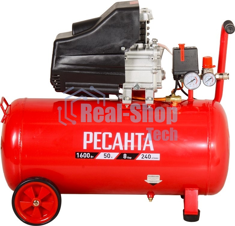 Компрессор поршневой Ресанта КП-50/300М масляный 300л/мин 50л 2000Вт красный/черный