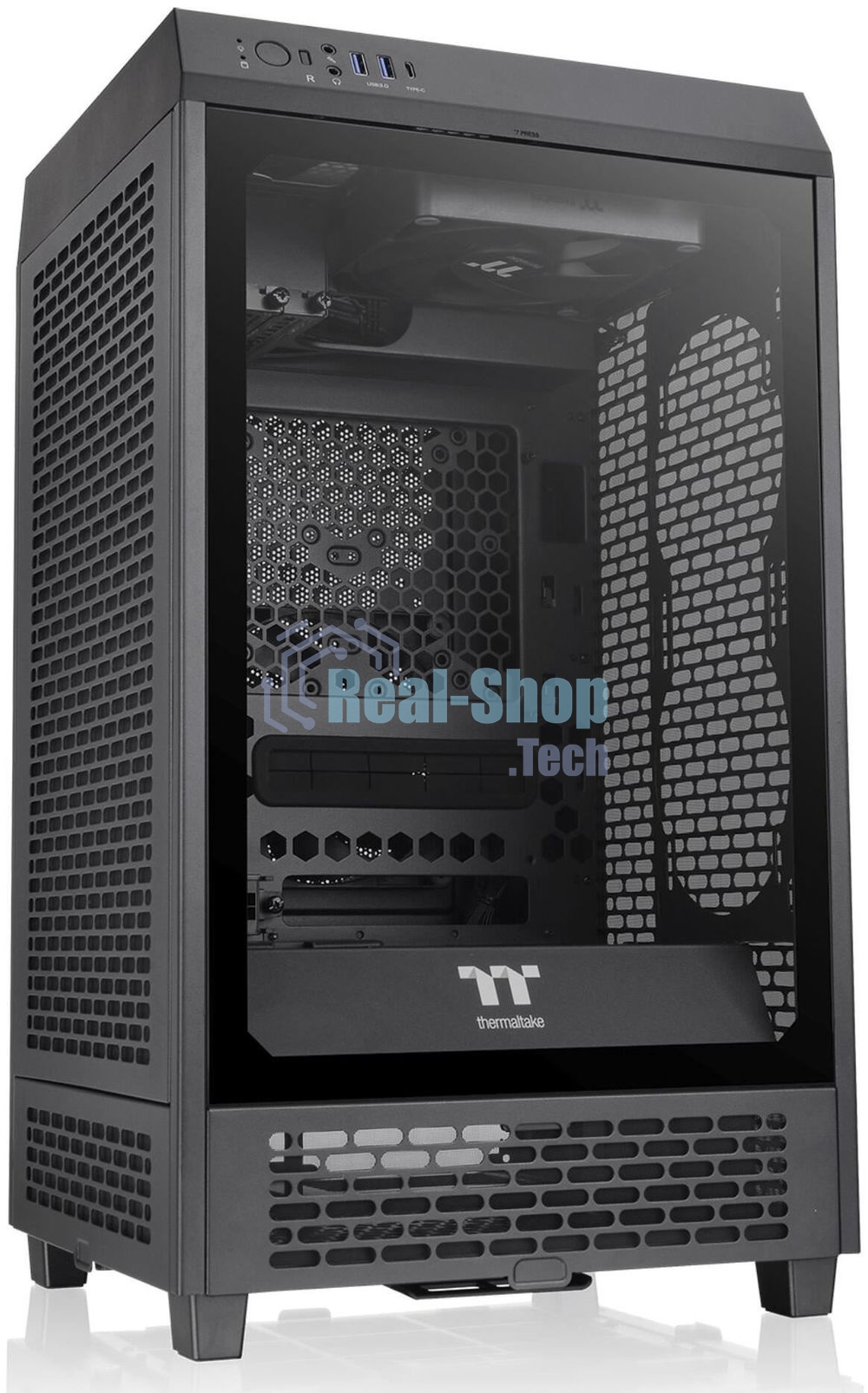 Компьютерный корпус Thermaltake The Tower 200 черный без БП miniITX 11x120мм 5x140мм 2xUSB 3.0 audio bott PSU