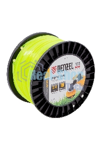 Леска для триммера Denzel квадрат, 2,4мм х 175м, на DIN катушке FLEX CORD