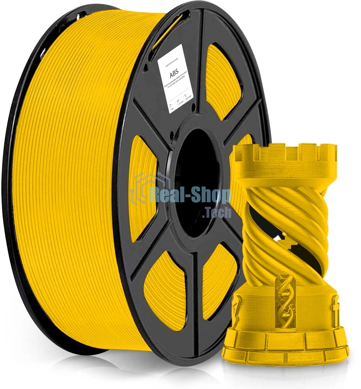 Пластик для принтера 3D Cactus CS-3D-ABS-1KG-GOLDEN ABS d1.75мм 1кг L386м 1цв.