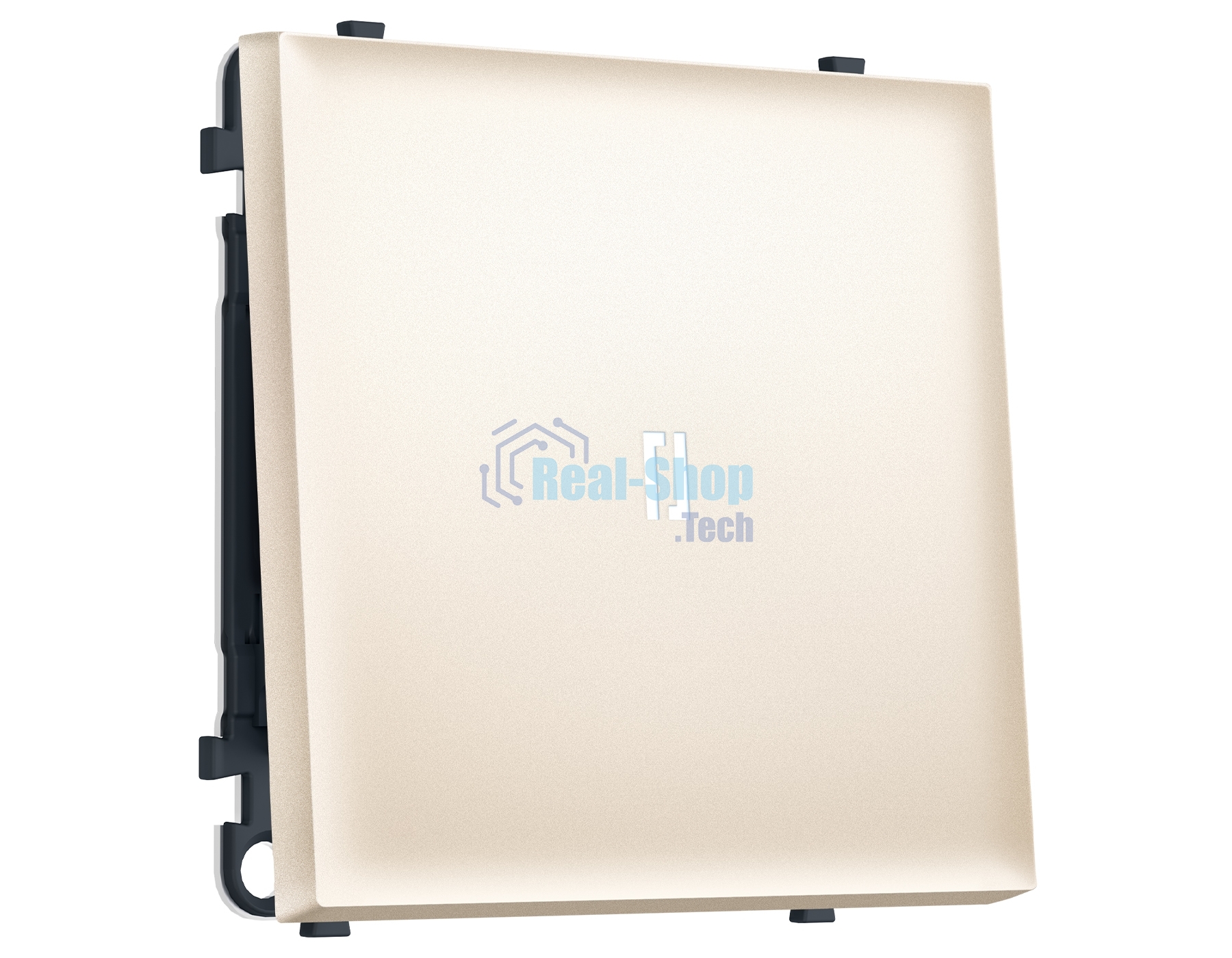 Комплект механизма 1-кл проходного выключателя с подсветкой 5600K SIGMA Жемчужно-кремовый 10A-250V QUANT PRO (SP2420, PR105, G25W)