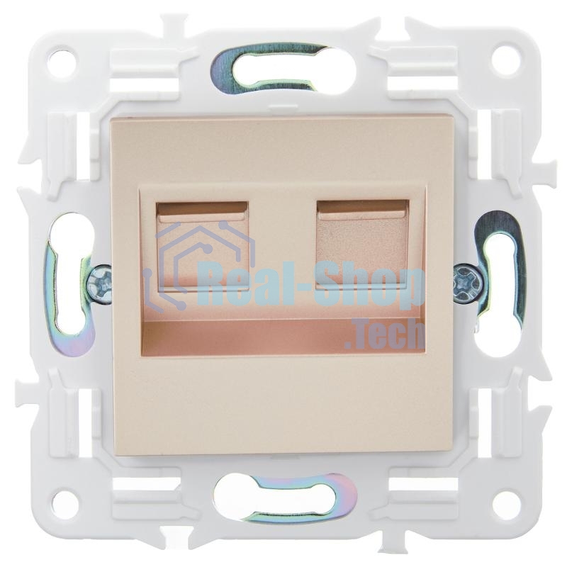 SKANDY Розетка компьютерная двойная RJ45 кат.6 SK-K04Sa песочный | SK-K20-2-K98 | IEK