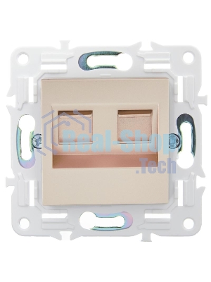 SKANDY Розетка компьютерная двойная RJ45 кат.6 SK-K04Sa песочный | SK-K20-2-K98 | IEK