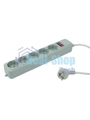 Сетевой фильтр PC Pet AP01006-5-GR 5 м (5 розеток) серый