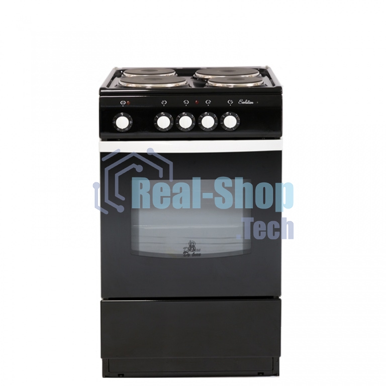 Плита электрическая De Luxe 5004.12э черный, конфорок 4 шт, духовка 46 л, 50 см x 85 см x 50 см