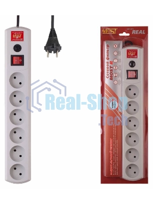 Сетевой фильтр Most R 5 м (6 розеток) белый (коробка)