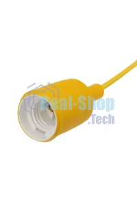 Патрон E27 Rexant силиконовый со шнуром 1 м желтый