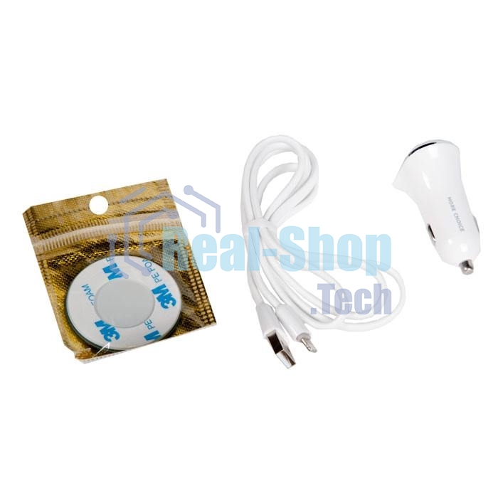 Автомобильная зарядка (от прикуривателя) 2USB 2.4A для Apple 8-pin More choice AC22i, белый