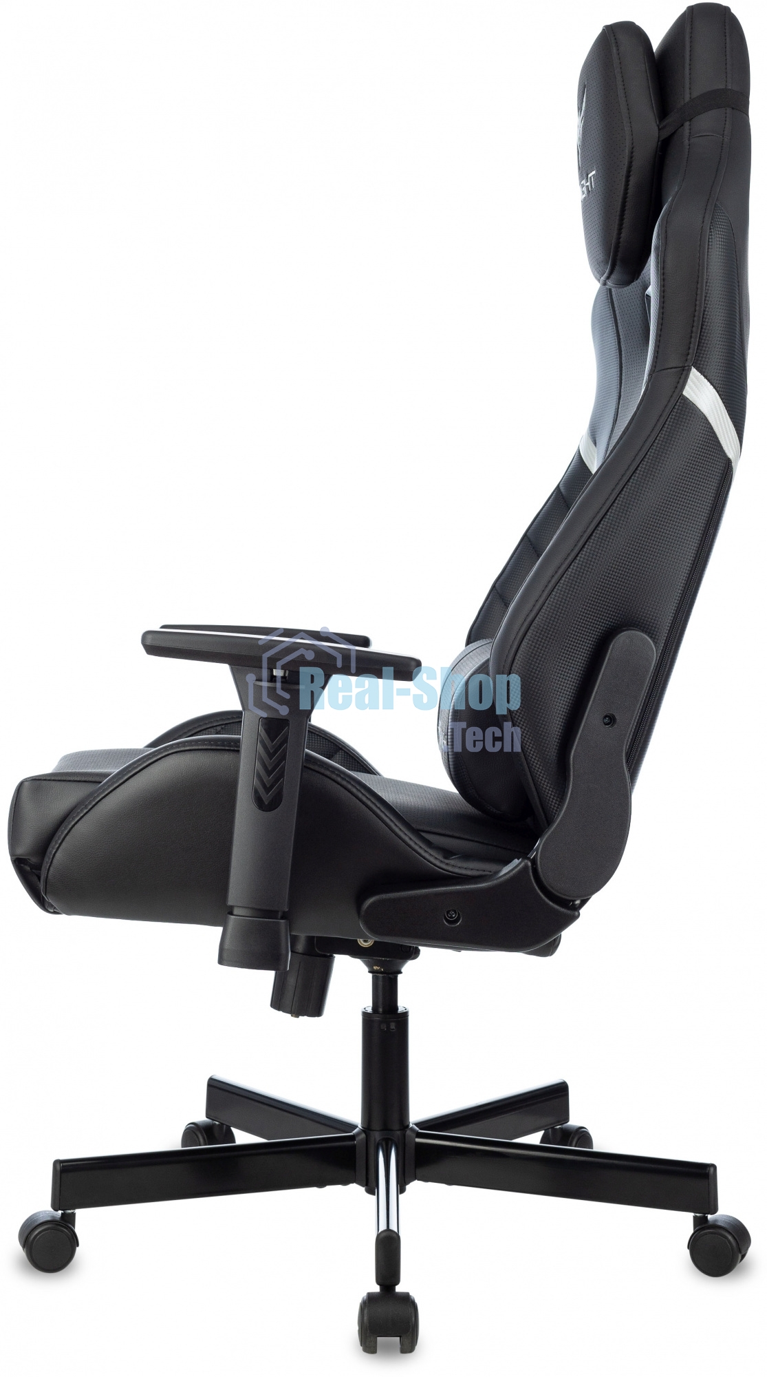 Кресло игровое Knight Thunder 5X черный эко.кожа крестов. металл