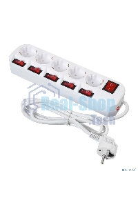 Сетевой фильтр Buro 500SH-1.8-SW-W 1.8 м (5 розеток) белый (коробка)
