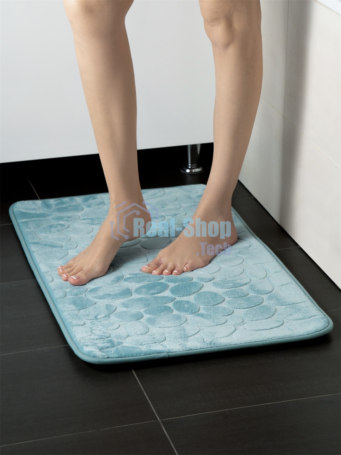 Коврик для ванной Еврогарант Pietra, 50х80 см, аквамарин, память формы