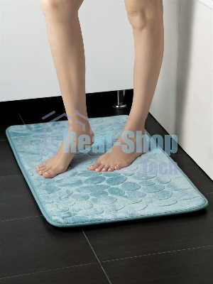 Коврик для ванной Еврогарант Pietra, 50х80 см, аквамарин, память формы