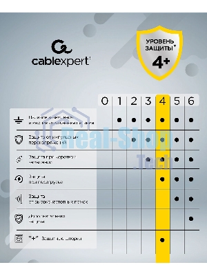 Сетевой фильтр Cablexpert Tower TWR-9-U4-W-2, 9 р, 16А, 4хUSB, 3.1А, 2 м, ур.защиты 4+, белый, коробка