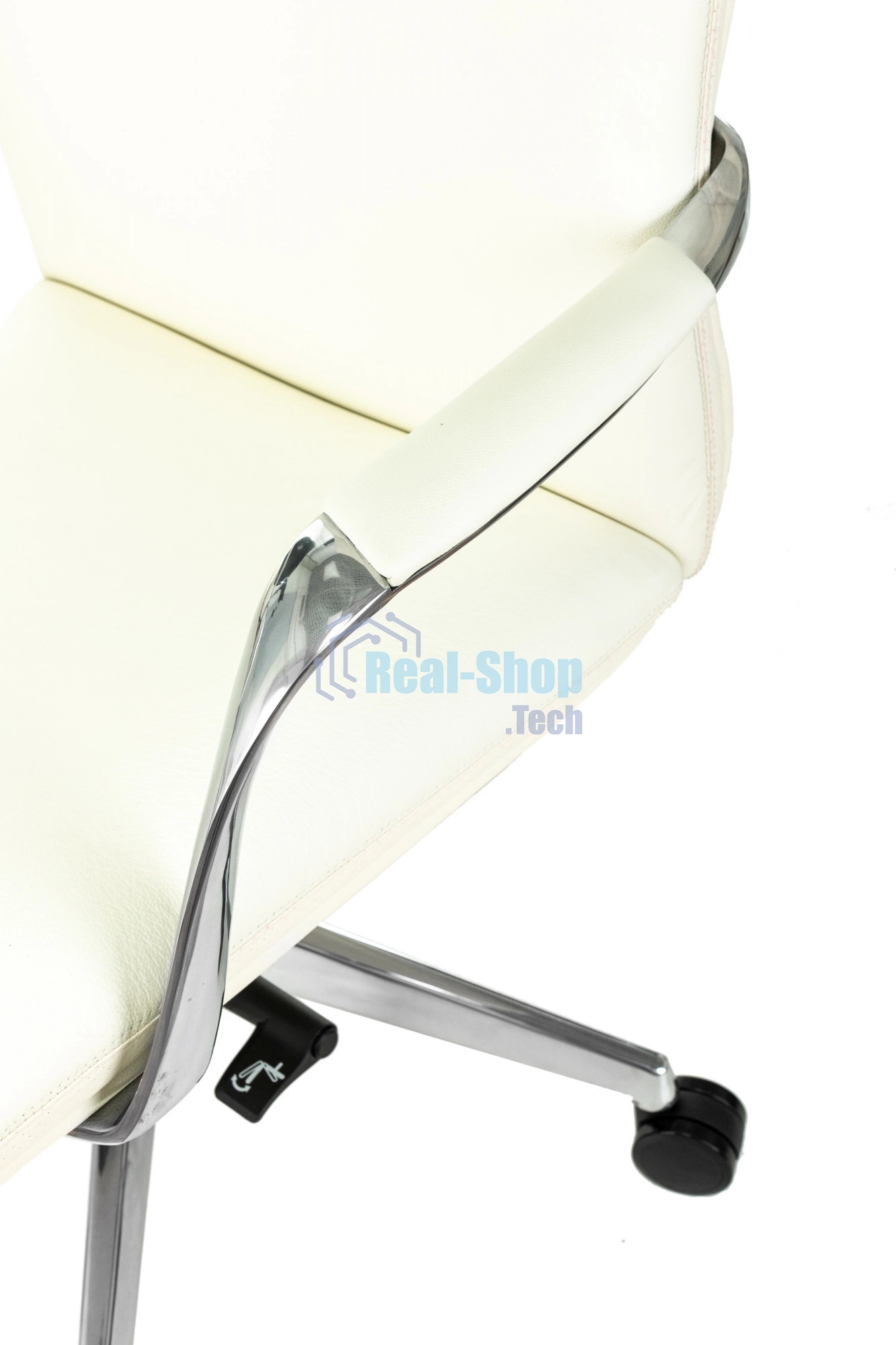 Кресло руководителя Бюрократ VEGA белый, кожа, крестов. алюминий