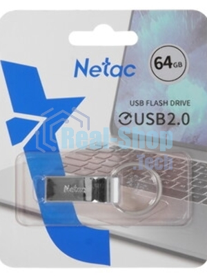 Флешка USB Netac U275 (NT03U275N-064G-20SL), 64Gb, USB 2.0, R/W 50/15, серебристый