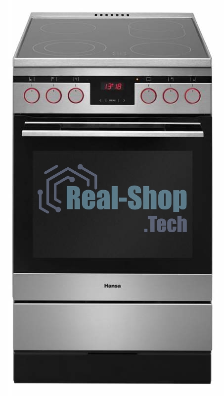 Плита электрическая Hansa FCCX58225 серебристый, конфорок 4 шт, духовка 65 л, 50 см x 85 см x 60 см