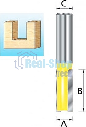 Фреза Makita D-10372 пазовая твердосплавная, 2 лезв., хв.8мм, d25мм, дл.20мм