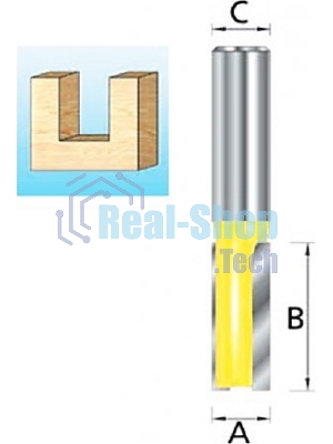 Фреза Makita D-10372 пазовая твердосплавная, 2 лезв., хв.8мм, d25мм, дл.20мм