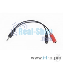 Кабель аудио сигнала Gembird Jack3.5 4pin->Jack3.5 стерео + 3.5 микрофон моно, длина 20с, черный