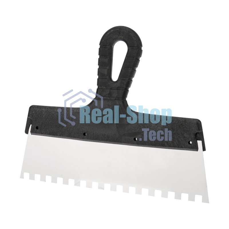 Шпатель фасадный Rexant 250 мм зуб 8х8 нержавеющая сталь, пластмассовая ручка