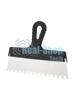 Шпатель фасадный Rexant 250 мм зуб 8х8 нержавеющая сталь, пластмассовая рукоятка