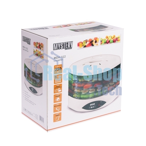 Сушилка для овощей и фруктов Mystery MDH-322 белый 250W