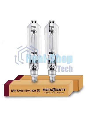 Лампа газоразрядная дуговая ртутная ДРИ 1000 380/4000К E40 (12) МЕГАВАТТ 03116