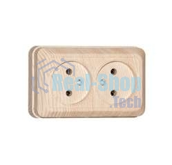 Розетка 2-м ОП Олимп 16А сосна UNIVersal 5560858