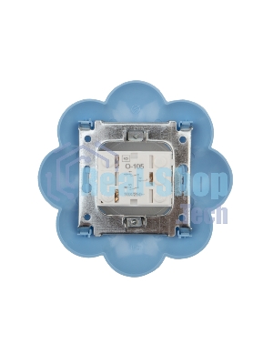 Выключатель двухклавишный Kranz HAPPY Цветок скрытой установки, белый/голубой