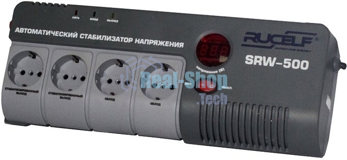 Стабилизатор напряжения Rucelf SRW-500-D 0.5кВА однофазный белый