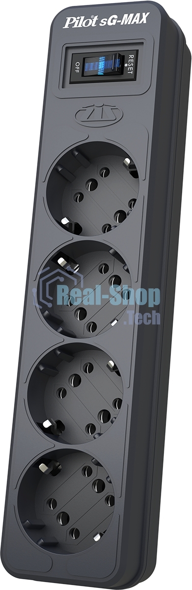 Сетевой фильтр Pilot sG-Max 5 outlets (GP), 15А/3.3 kVt, automatic circuit-breaker, 1.8 m, gfaphite