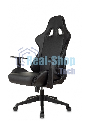 Кресло ZOMBIE GAME RGB черный, экокожа, 120 кг, подголовник, механизм качания